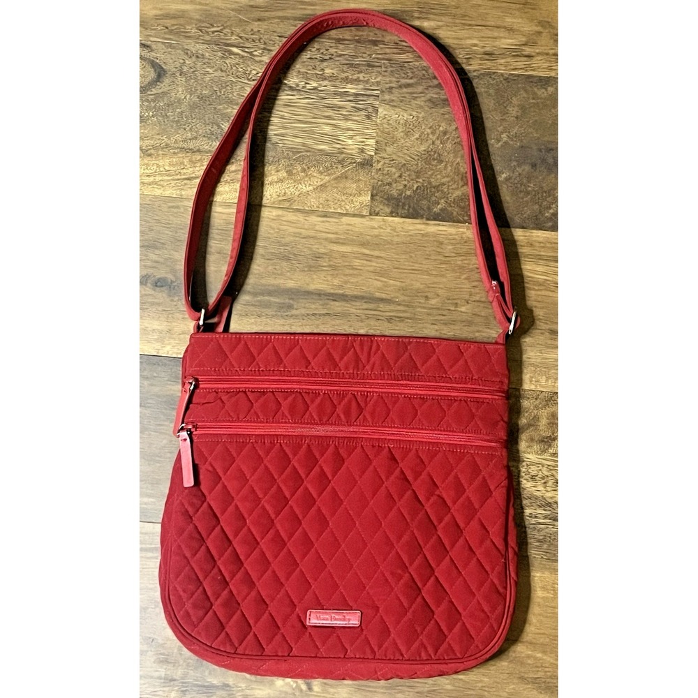 Vera Bradley TRIO Zip Hipster Quilted Crossbody Purse CLASSIC RED Bag NEW